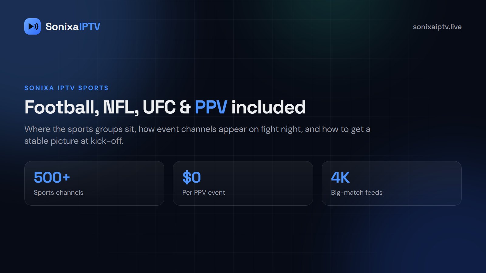 Sonixa IPTV for Sports and PPV: What Is Included